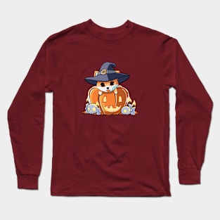 Shiba witch in a pumpkin Long Sleeve T-Shirt